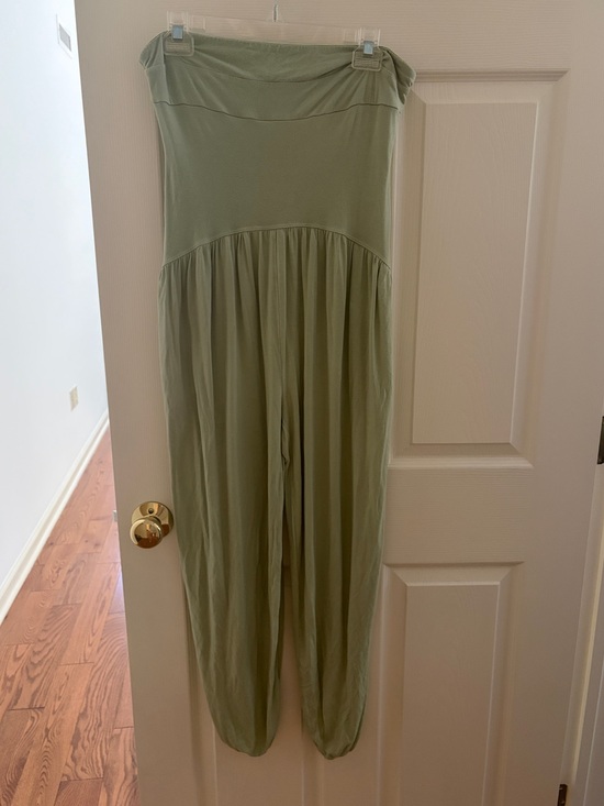 Free People Pants - Free People Sage Green Strapless Jumpsuit